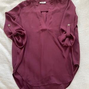 Chiffon quarter sleeve blouse